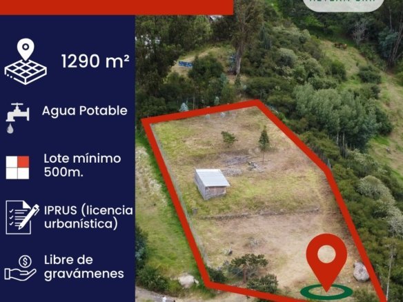 Terreno en venta Challuabamba Cuenca de 1290 m²