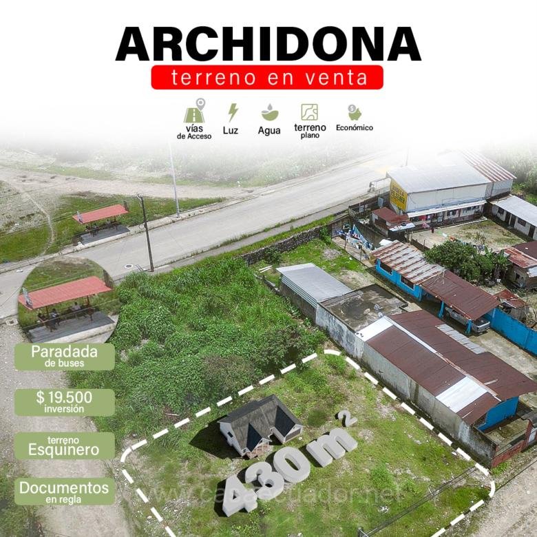 Terreno Esquinero en Venta Archidona Napo 413 m²
