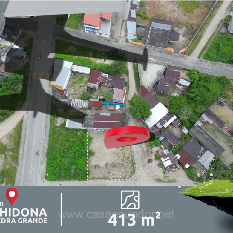 Terreno Esquinero en Venta Archidona Napo 413 m²