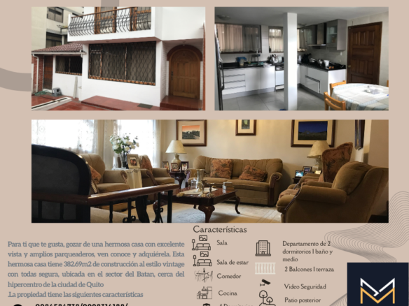 Casa con Departamento Independiente en Venta Batán Bajo Quito