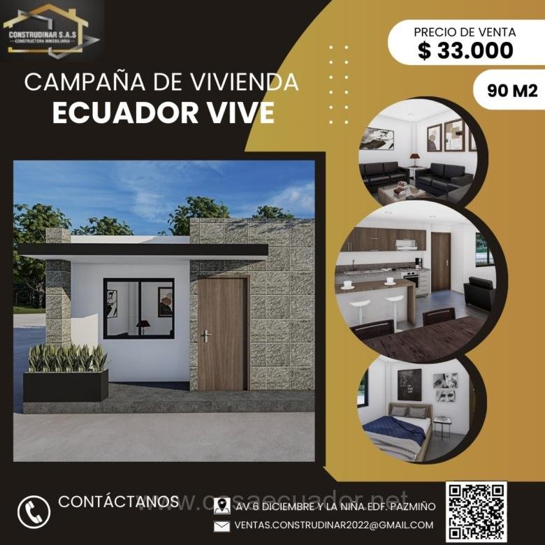 Casas de 90 m² para terreno propio en Ecuador