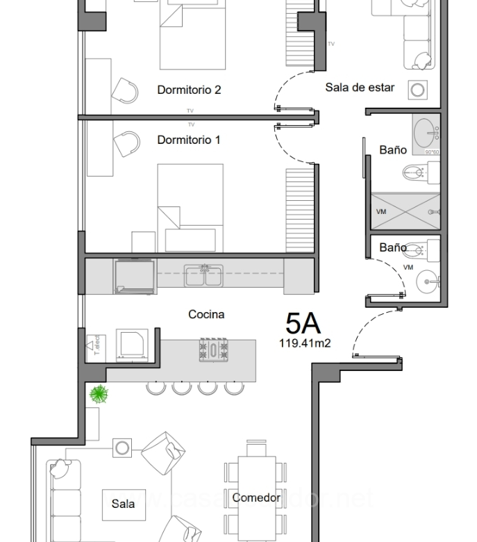 Departamento en venta en Monteserrín con 3 dormitorios