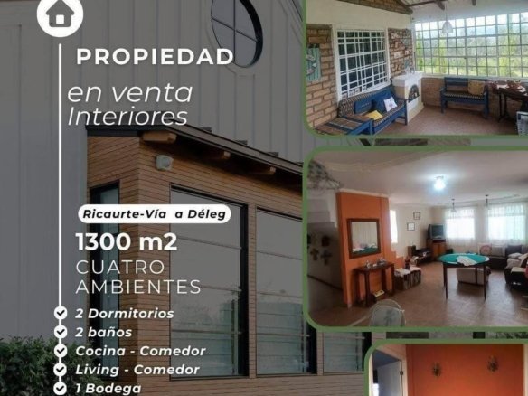 Casa en Venta Vía Ricaurte Deleg Cuenca con Amplio Terreno