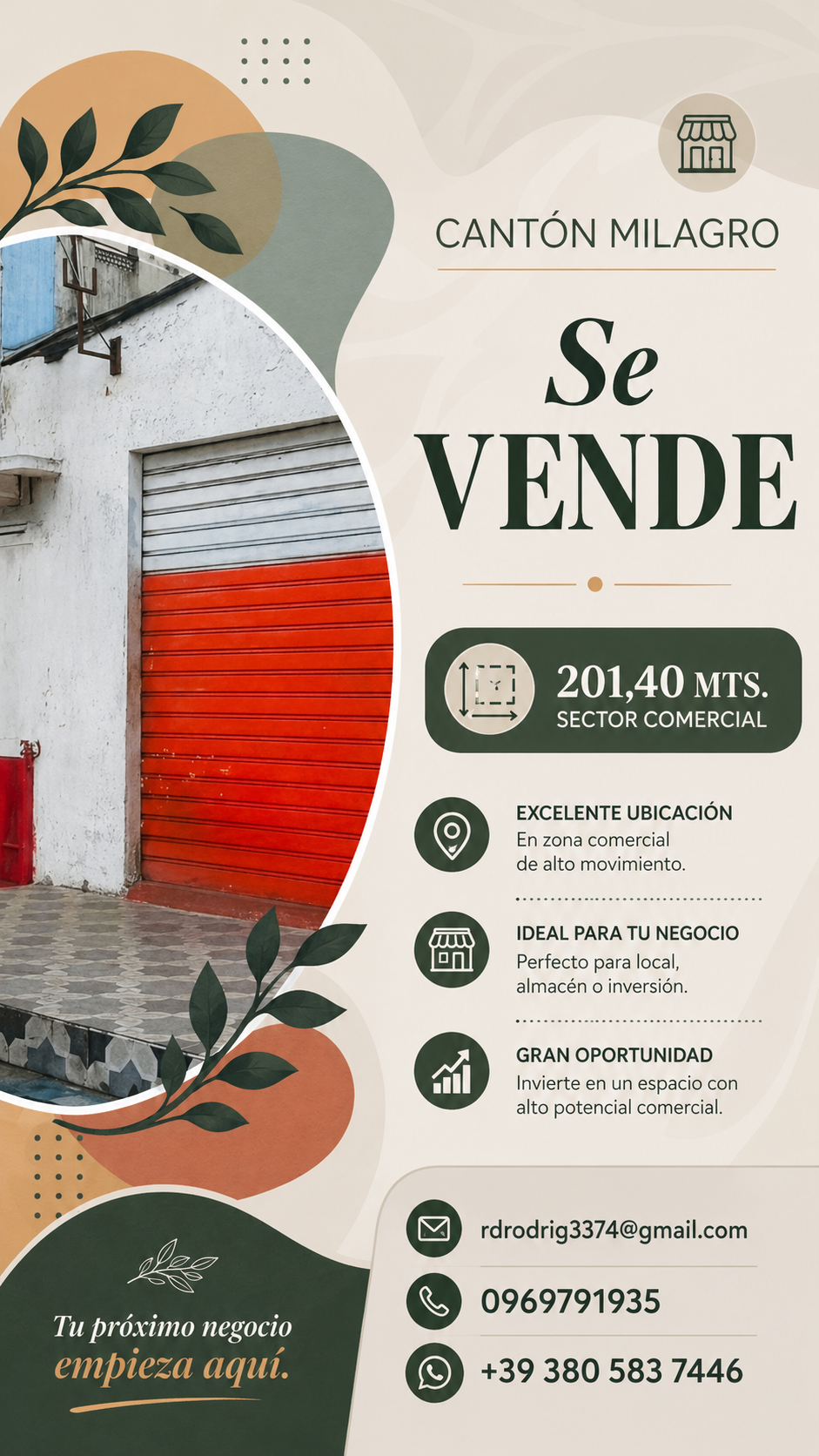 PROPIEDAD EN VENTA, centro del Cantón Milagro