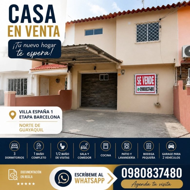 Casa en Villa España 1 Etapa Barcelona Guayaquil